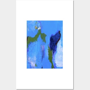 Blue to Blue Abstract Posters and Art